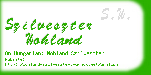 szilveszter wohland business card